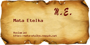 Mata Etelka névjegykártya